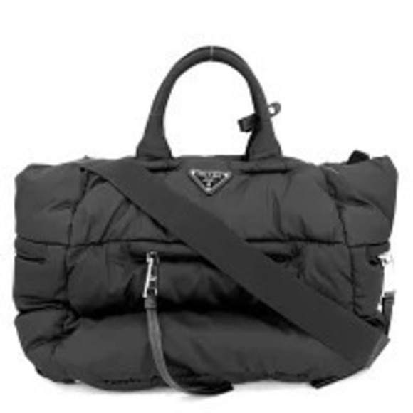 Prada Handbags - Prada Bomber Bag Triangle Tote 2Way Crossbody Bag Black